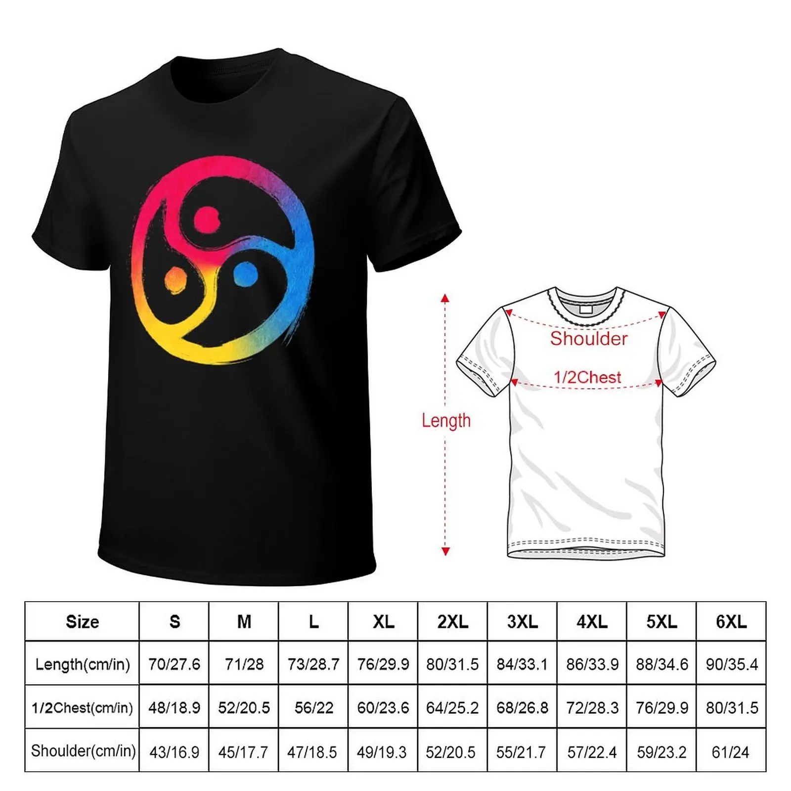 BDSM Triskelion Pansexual Pride T-Shirt Summer Holiday Casual Tee