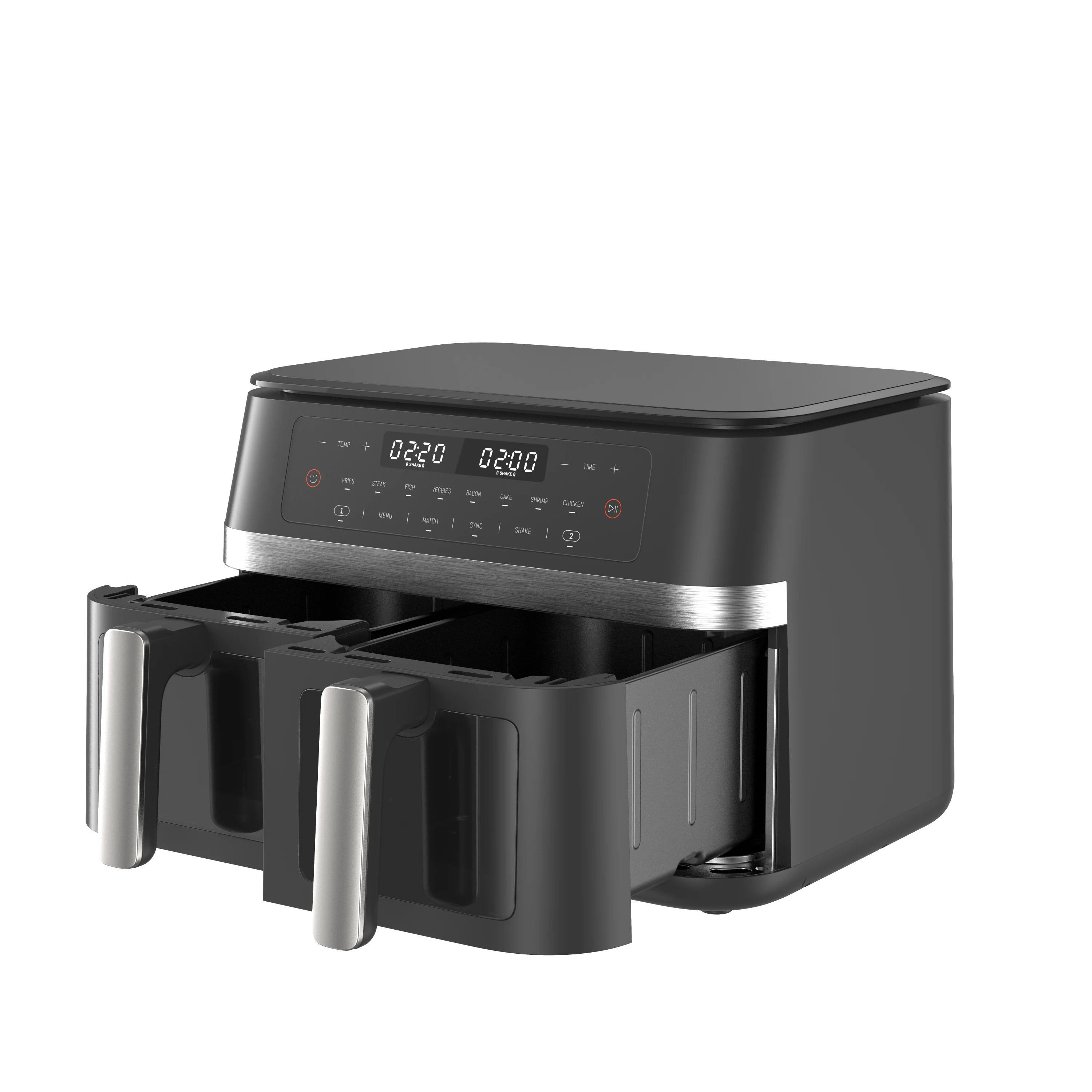 مقلاة هوائية ممتازة بسلة مزدوجة 2025 سعة 11 لترًا - فرن كهربائي رقمي خالي من الزيت للمنزل (بيع ساخن، سهل التنظيف، وظائف الطبخ 8 في 1)