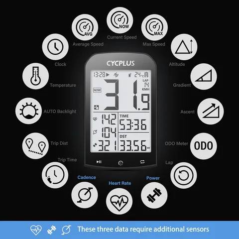 Беспроводной GPS-велокомпьютер CYCPLUS M1 с ANT+ и Bluetooth 5.0 — фото модели