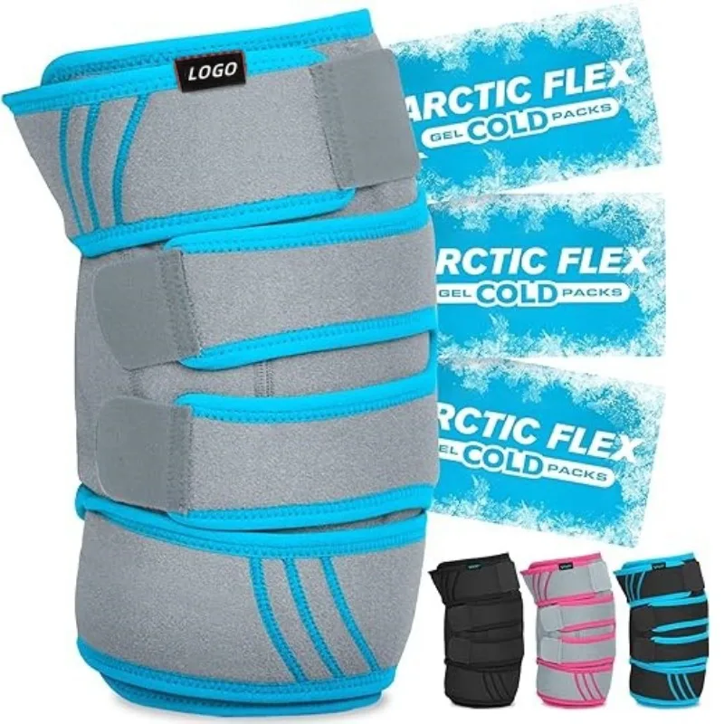 

Hot & Cold Gel Knee Brace with 3 Gel Packs, Reusable Ice Pack for Sports Injury, Pain Relief & Warmth Support