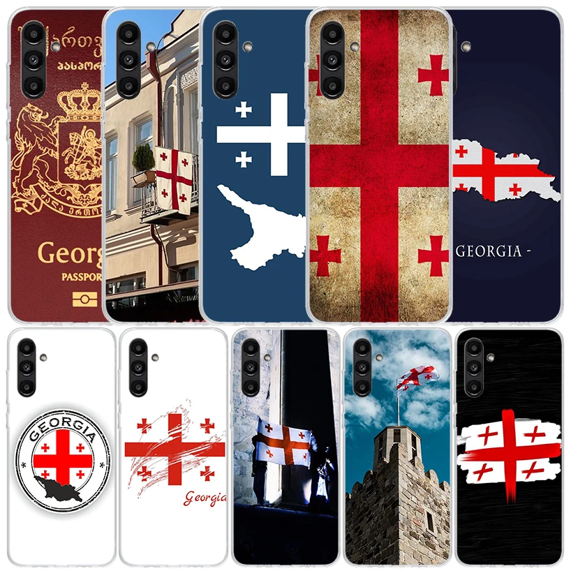 Georgia Flag Phone Case For Samsung Galaxy A17 A37 A57 A16 A15 A14 A13 A56 A55 A54 A53 A36 A35 A34 A33 A26 A25 A24 A23 Galaxy A5