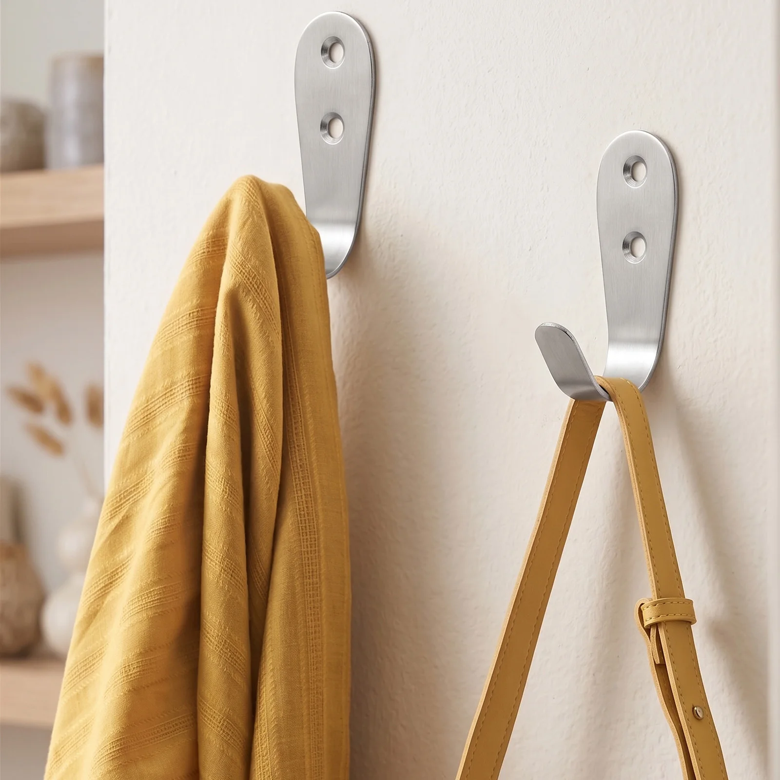 Stainless Steel Wall Storage Hook, Heavy Duty Utility Hook, Garage Organizer for Garden Tools, Ladder, Cable, Rope, Broom Holder