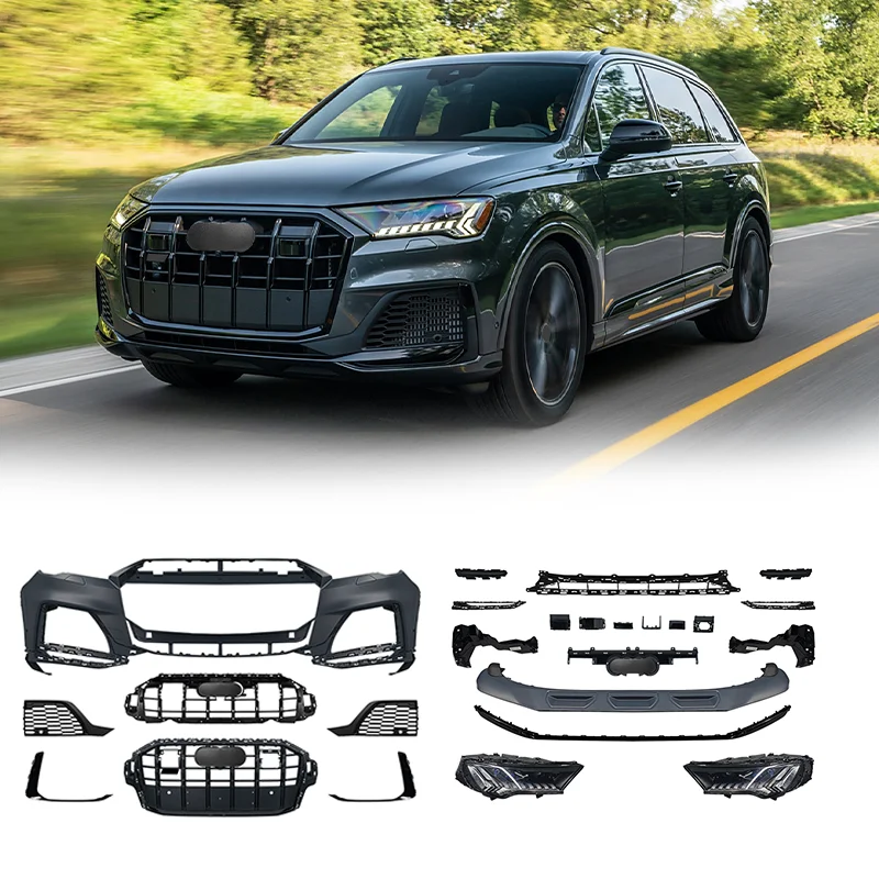 

Brand New High Quality Front Bumper And Headlights For Audi Q7(2016-2019) Modified To (2023) SQ7