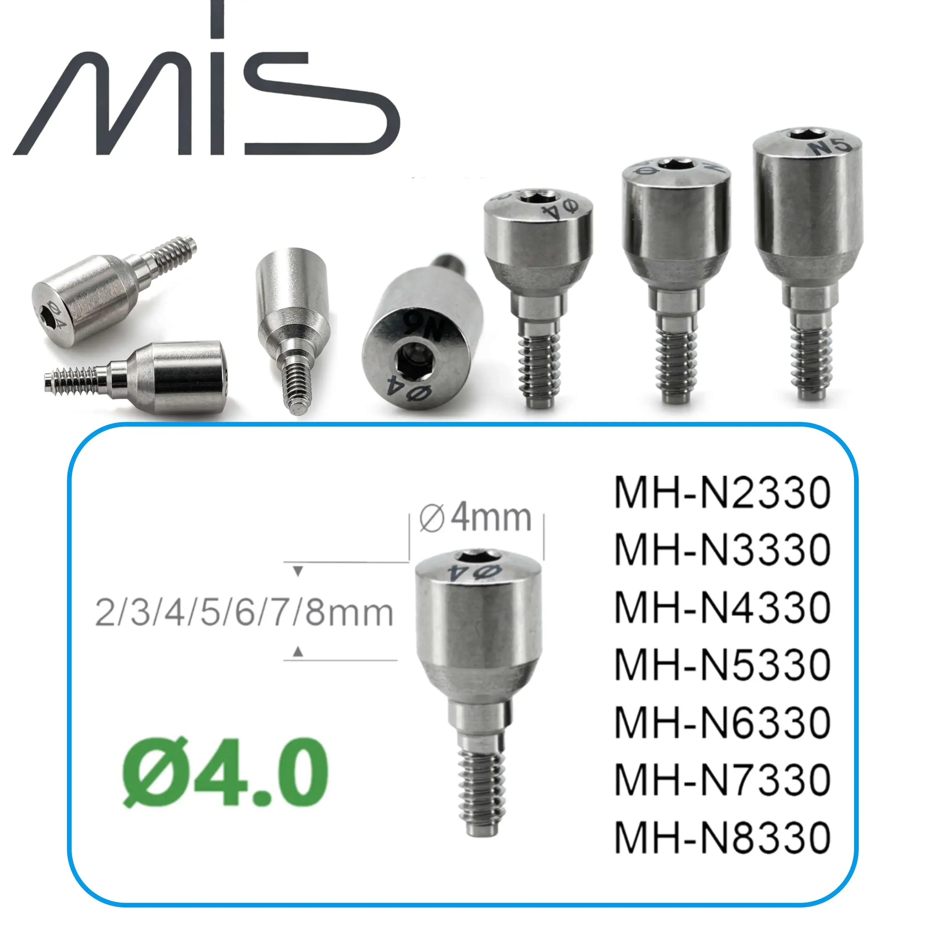 MIS Implant System Healing Abutment Multi Unit Abutment Ti Base Analog Screw Driver Titanium Prosthetic Lab Components