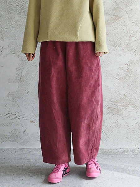 

Утепленные вельветовые брюки из хлопка для женщин, весна 2026, повседневные широкие брюки, двухслойные хлопковые брюки из дюшеского хлопка