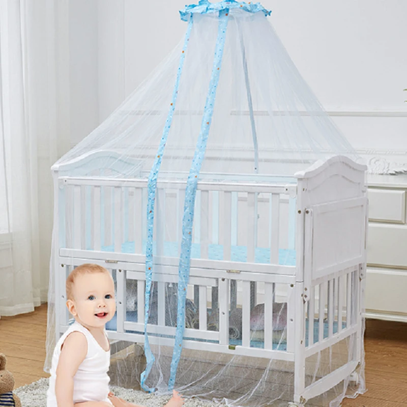 

Infant Baby Bed Crib Cot Canopy Mosquito Net Summer Breather White Lace Mesh Dome Cover Curtain Mosquito Nets For Kids Bedroom