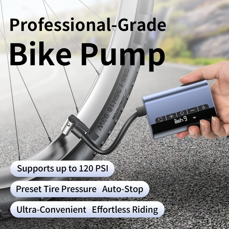 THERAGUN MN01 Mini Electric Air Pump Portable Cordless Bicycle Inflator for Presta /Schrader Valves Outdoor Road MTB Bike.