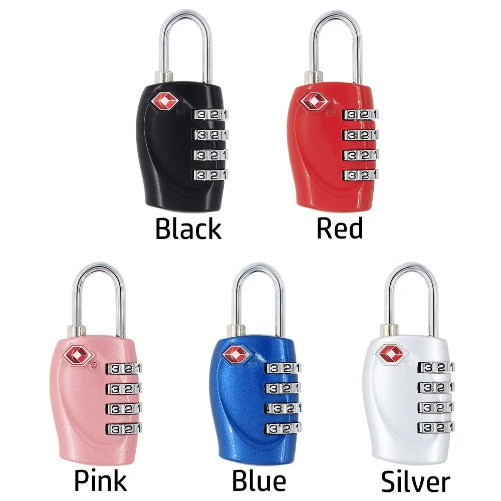 TSA Customs Code Lock 4 Dial Digit Password Lock Combination Suitcase Luggage Metal Code Password Locks Padlock Anti-Theft