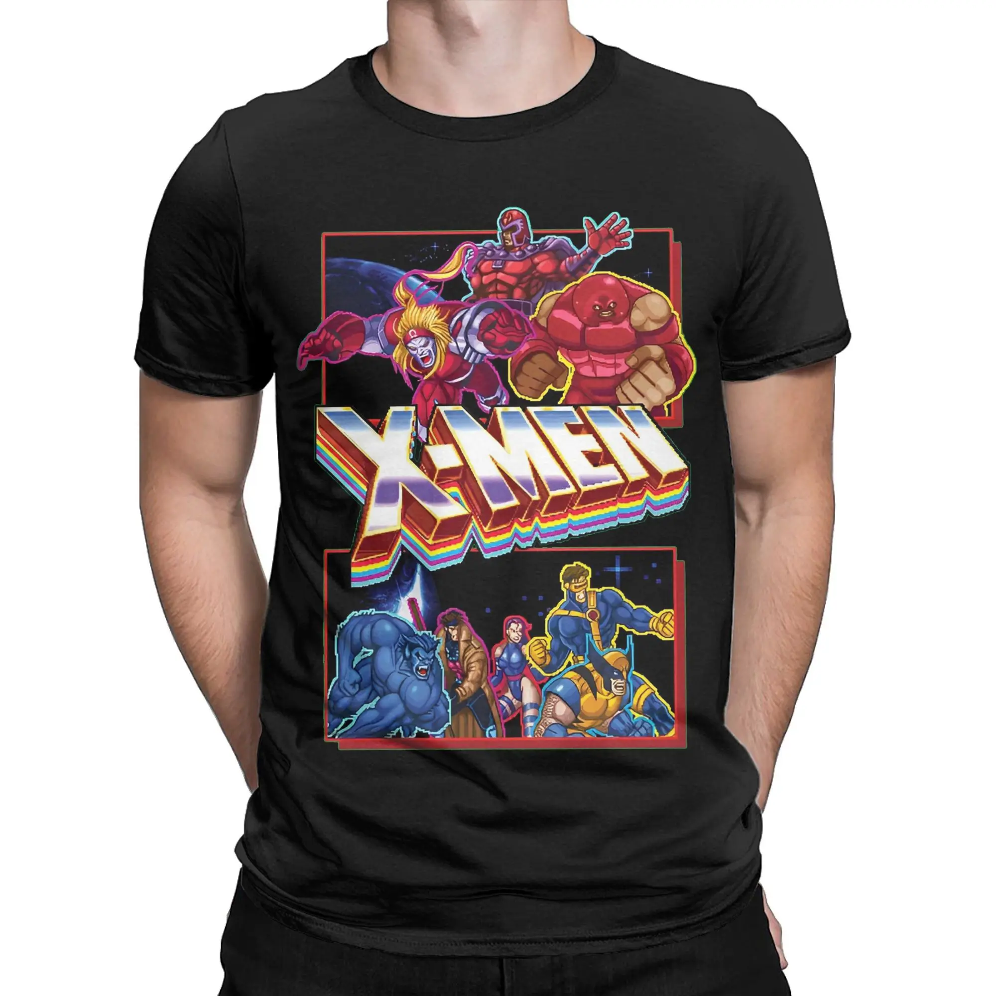 Printed X-MAN X man hero cartoon T Shirt for Men Women  Cotton T-shirts Short Sleeve Clothing