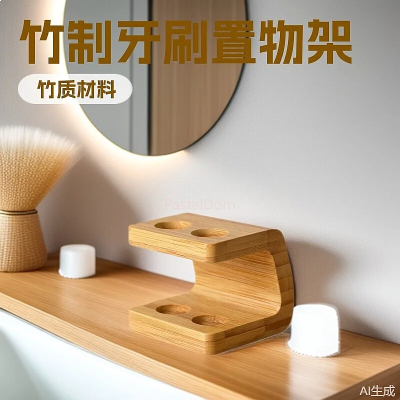 Cross Border New Bamboo Toothbrush Holder Electric Toothbrush Head Storage Wooden Bathroom Organizer 2 3 4 Holes