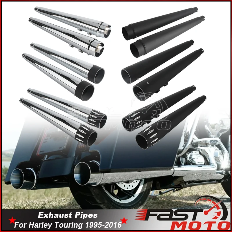 Motorcycle Exhaust Muffller Pipe Dual Slip-on Tapered Silenc Exhaust For Harley Touring FLHXS FLHX FLHTKL FLHTK FLHTCU FLHR FLTR
