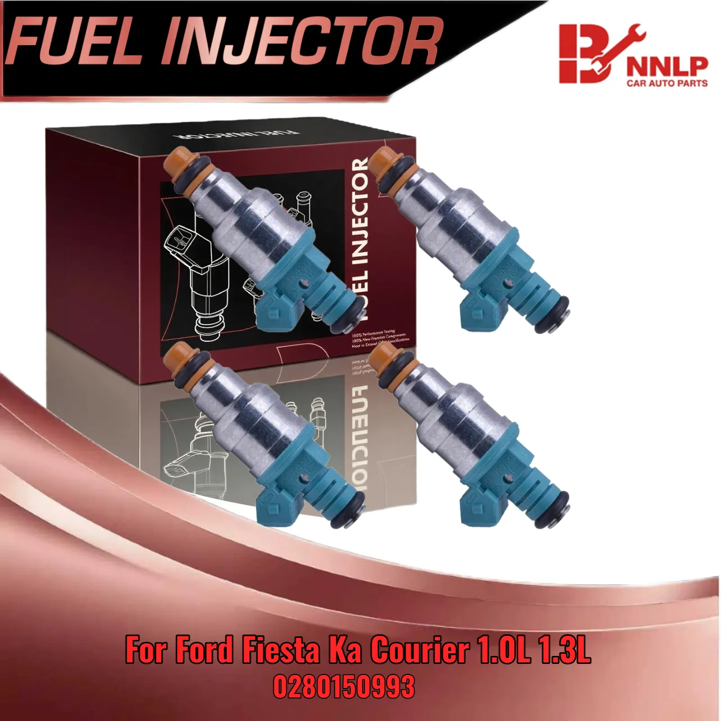 

4Pcs Fuel Injector For Ford Fiesta For Ford Ka For Ford Courier 1 0L 1 3L 0280150993