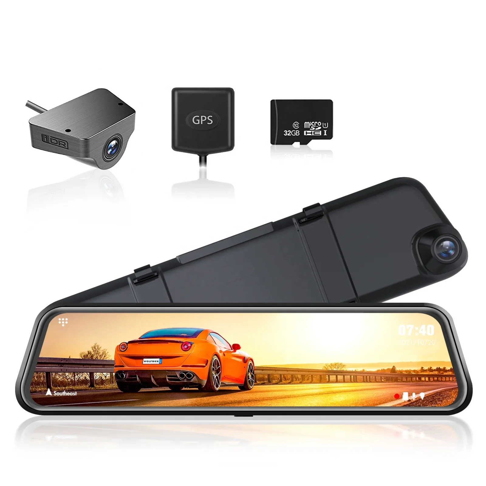 

Wolfbox Dealer G840H 12 Inch Touch Screen Dual Video Recorder Mirror Gps Car Camera Dash Cam