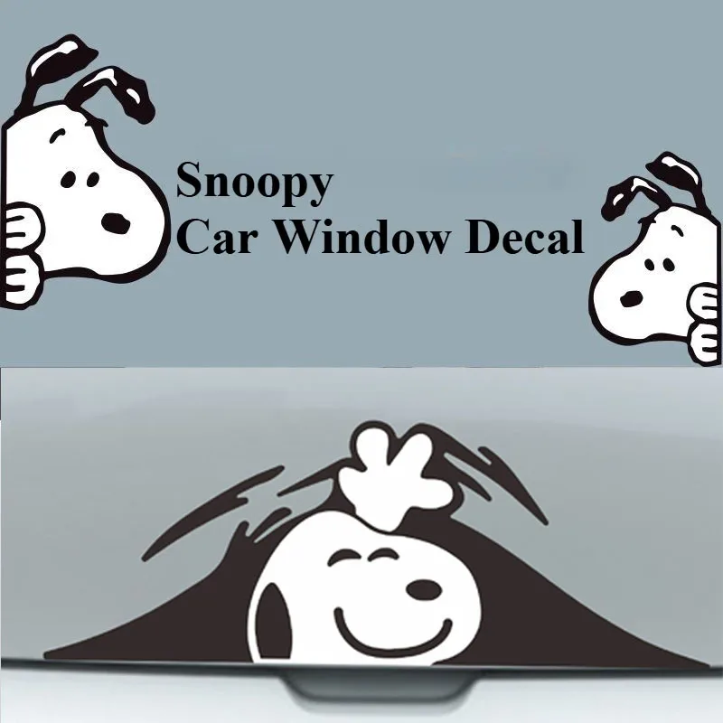 Snoopy Car Window PVC Waterproof Sticker Bumper Sticker for Car Cartoon Scratch Decoration Truck SUV Window Exterior Accessories