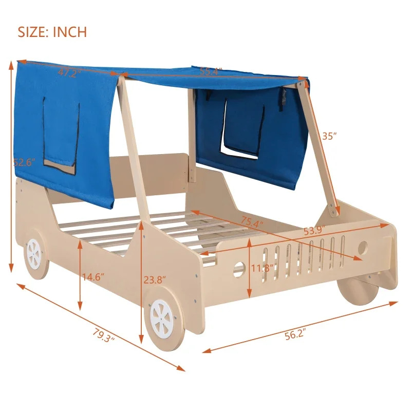 O carro completo deu forma à cama com tendas, cama natural para o carro