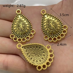 Multiple Styles Water Droplet Charms Porous Connector Pendants Handmade Vintage For DIY Jewelry Necklace Earrin Making Finding