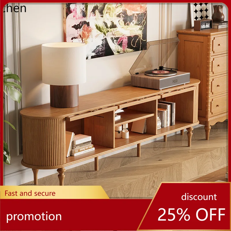 

ZML Solid Wood TV Cabinet and Coffee Table Set for Living Room, Home Use Floor Cabinet, Natural Wood TV Cabinet