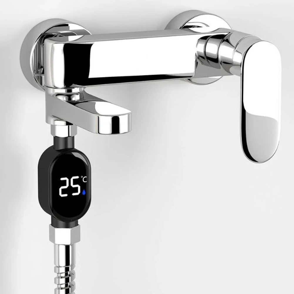 Easy Installation Shower Gauge Touch Screen Thermometer Black Gray Intelligent Temperature Measurement Bright LED Display