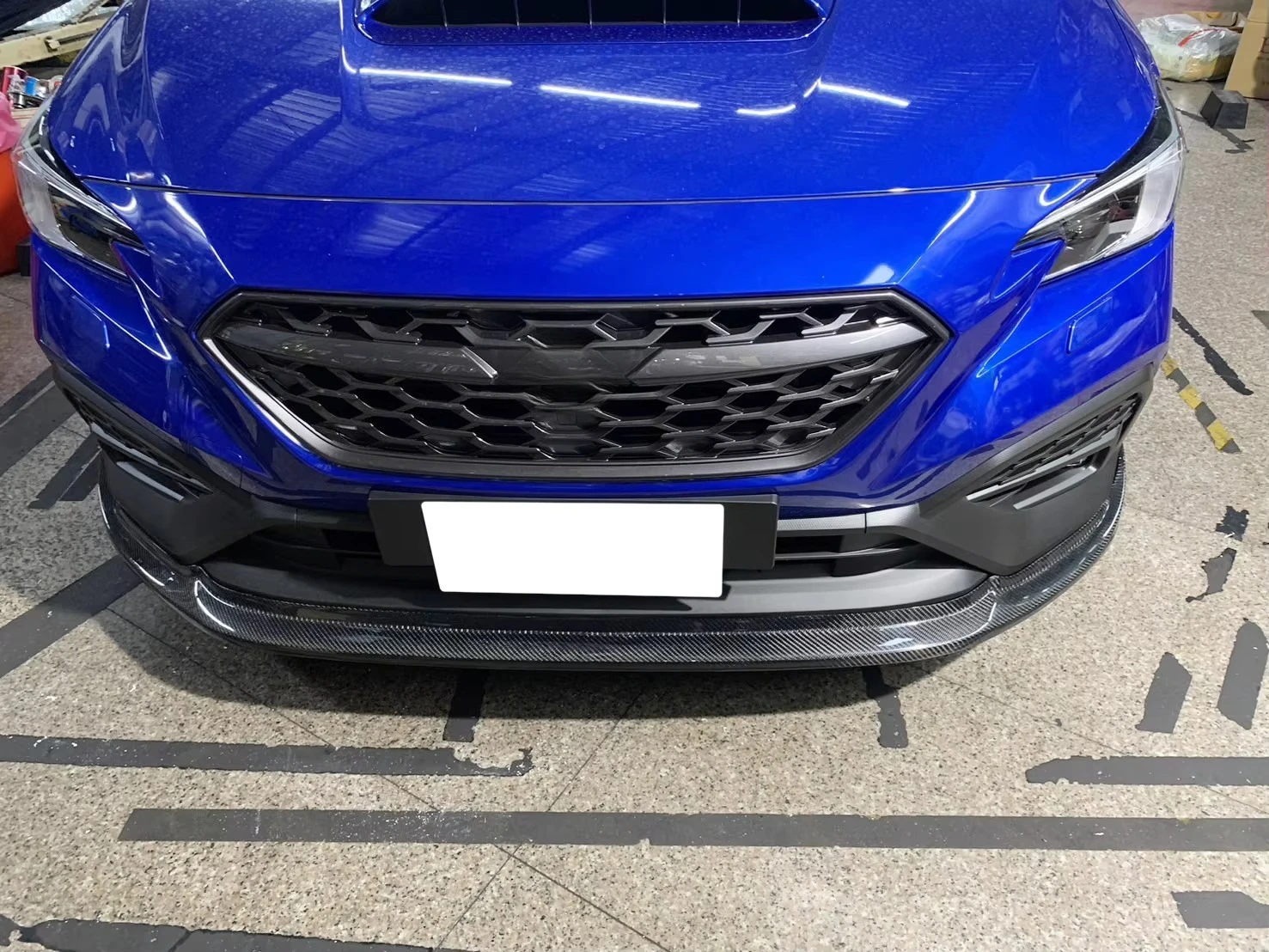 Lip Bumper Depan Serat Karbon Gaya CS, Hanya untuk WRX 2022-2024