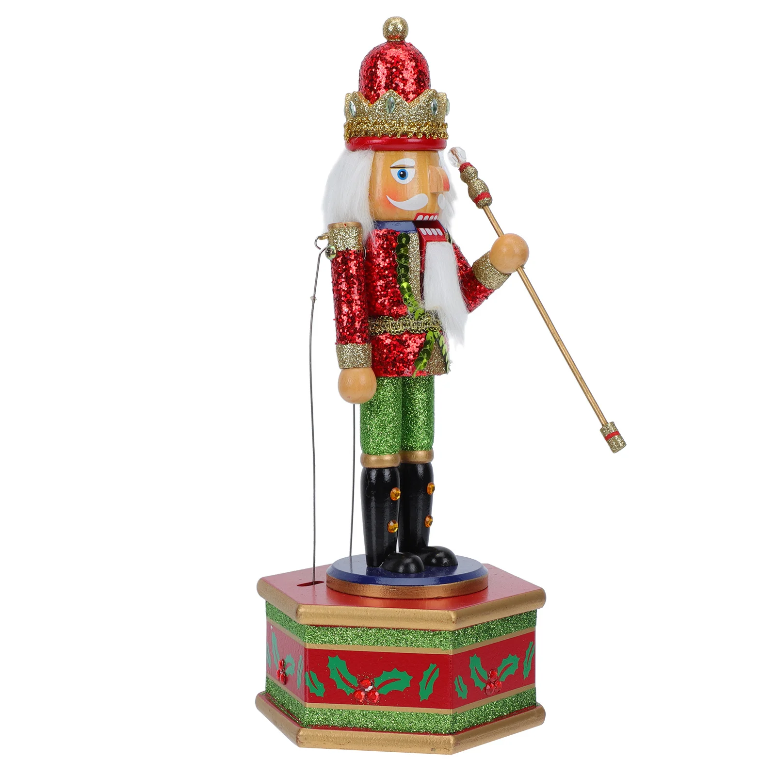 

1Pcs Wooden Nutcracker Musical Box Creative Desktop Ornament Xmas Gift Decoration Party Decor Musical Melodies