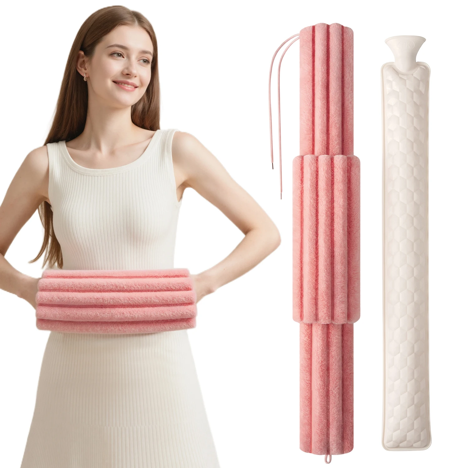 

Бутылки с горячей водой для кровати Расширенные и увеличенные с плюшевым чехлом, Мешок с горячей водой для компресса с горячей и холодной водой, Менструальные спазмы, Тетин