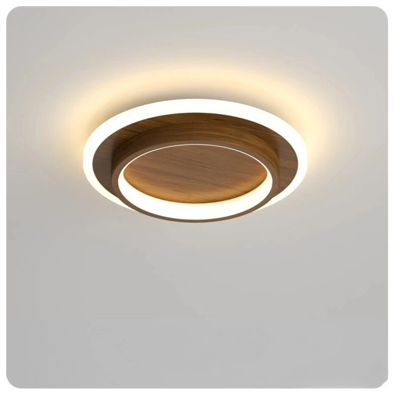 Modern Minimalist Ceiling Lamp Wood Grain Style LED Ceiling Light Suitable for Entryway Balcony Walk-in Closet Ceiling Light