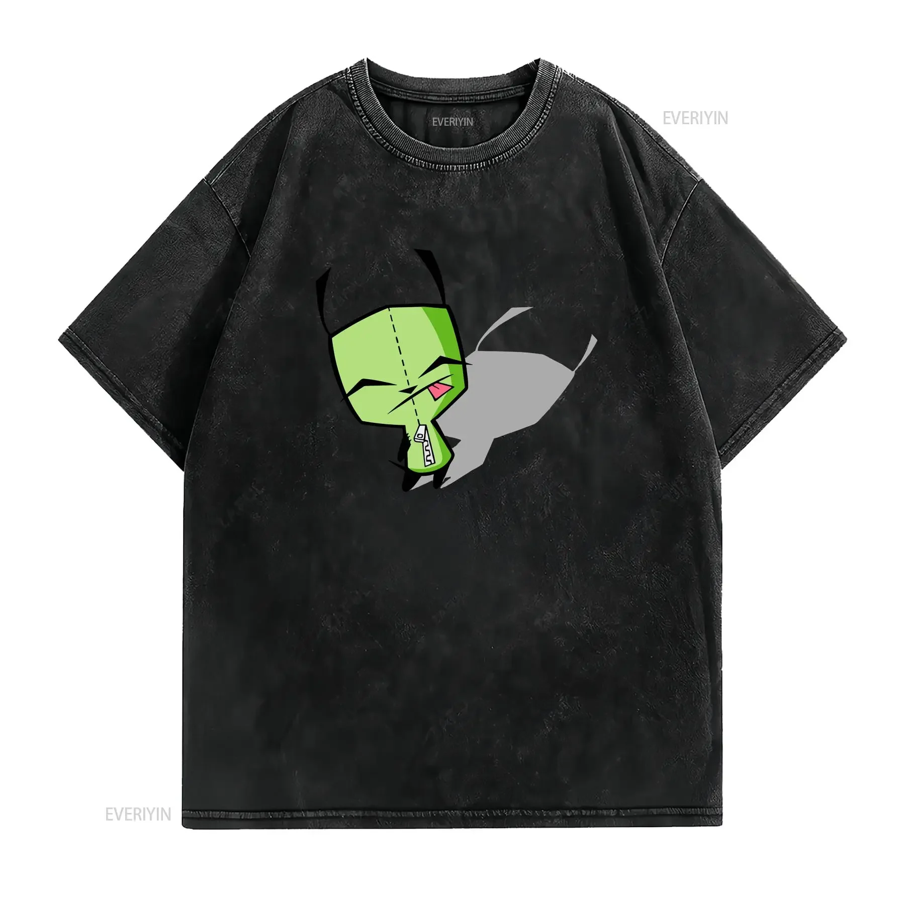 Invader Zim Gir Shadow T Shirt vintage Washed Stretched homme designer clothes Unisex Breathable Slightly Top For Everyday Wear