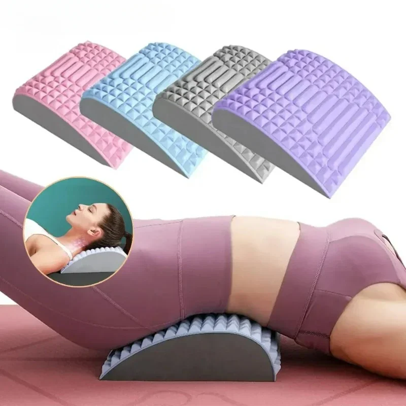 

Back Stretcher Pillow Waist Massage Neck Lumbar Support Massager, Posture Corrector, Sciatica, Herniated Disc Pain Relief Relax