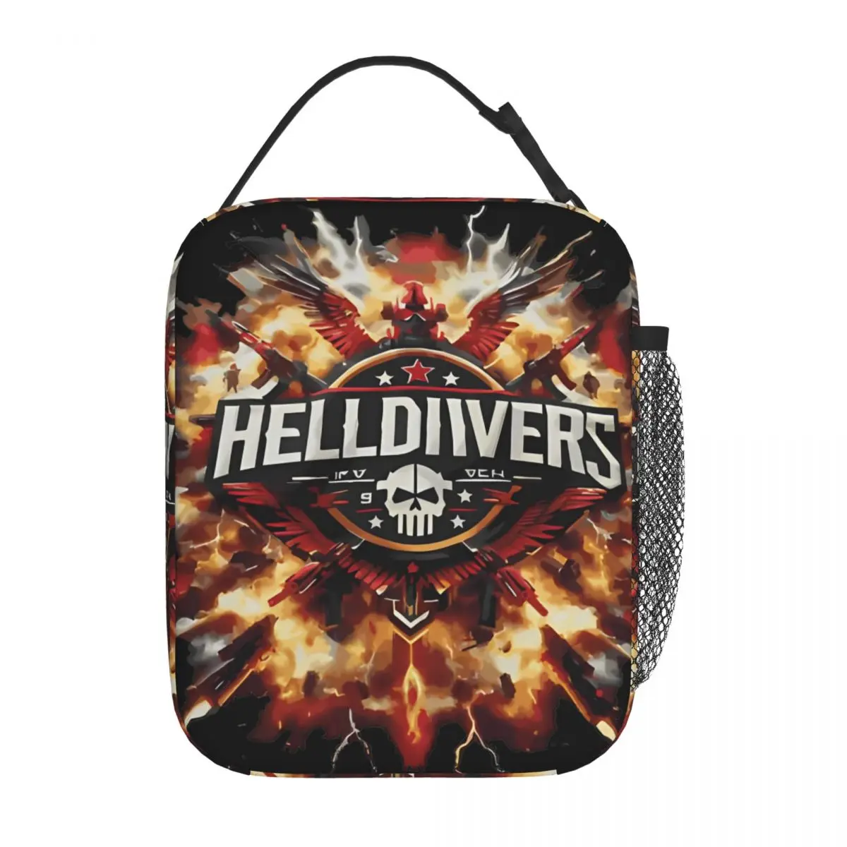 

H-Helldivers Dive Harder Insulated Lunch Bags Thermal Bag Lunch Container Leakproof Lunch Box Tote Food Bag Beach Outdoor