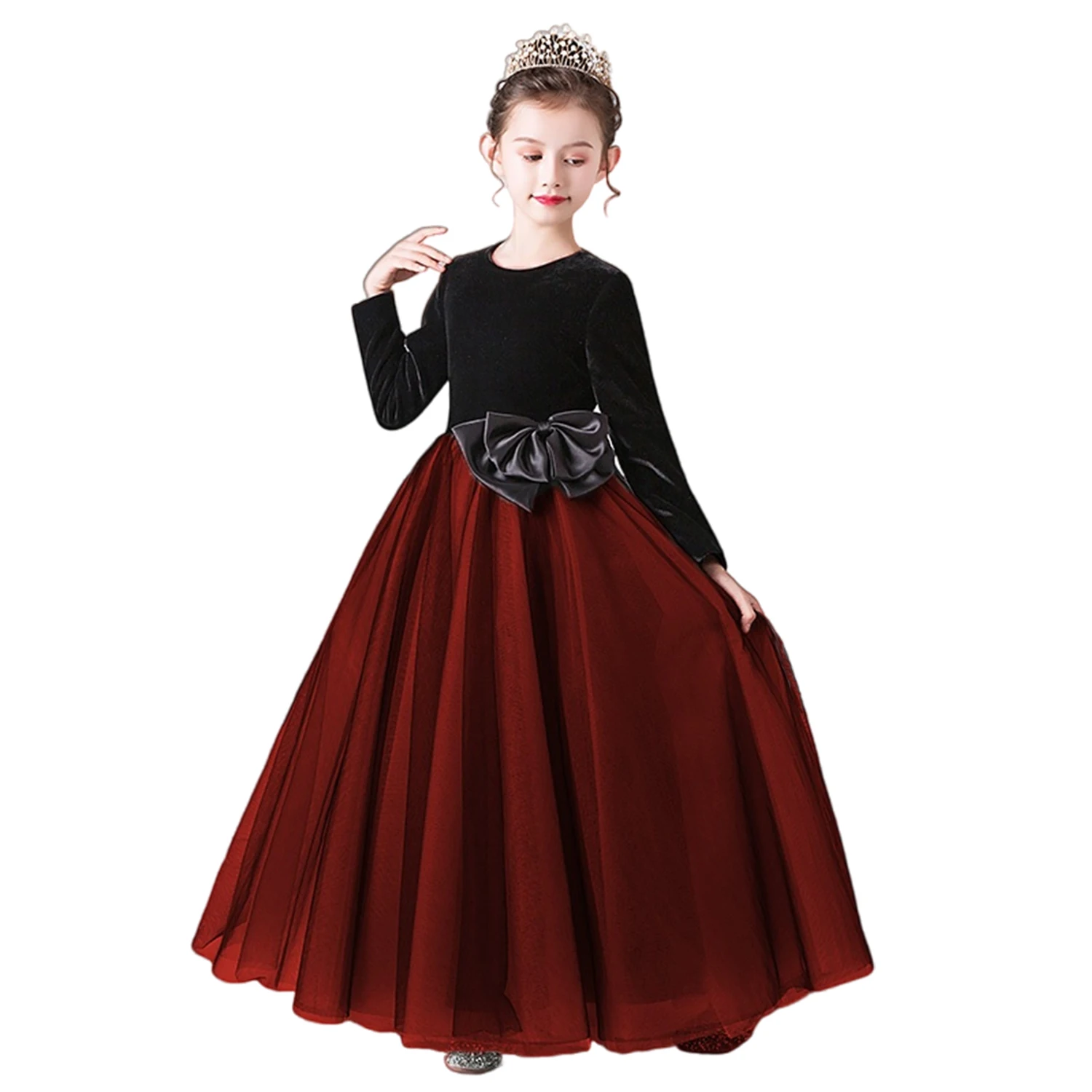 Dideyttawl Velvet Tulle Long Sleeves Girl Christmas Dress 2023 Junior Gowns For Concert Wedding Birthday Party Pageant Winter keith jarrett budapest concert 2 cd