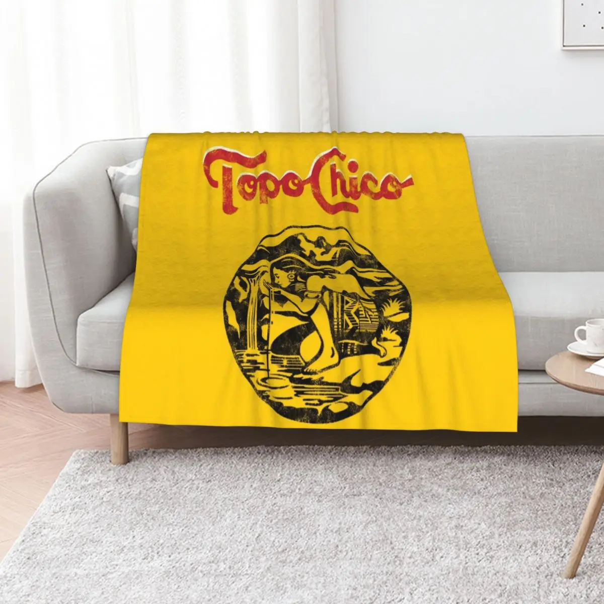 Manta decorativa aztec princess - Topo Chico agua mineral con logo desgastado y lavado (agua mineral con gas)
