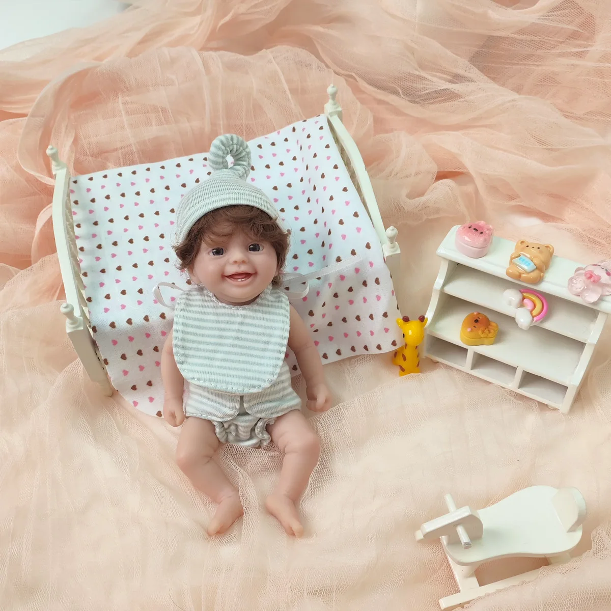 

6" Micro Preemie Full Body Silicone Big Eyes Doll "Mason" and "Mila"Lifelike Mini Reborn Bady Surprice Children Anti-Stress