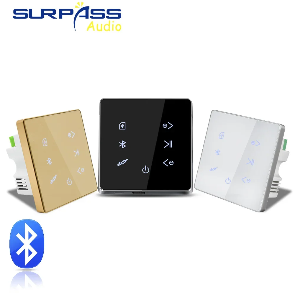 ปุ่มสัมผัสขนาดเล็ก4นิ้ว25W ระบบเสียงสมาร์ทโฮมบลูทูธรีโมทคอนโทรลเครื่องขยายสัญญาณติดผนังทรงพลังเหมาะสำหรับเล่นเพลงในบ้าน