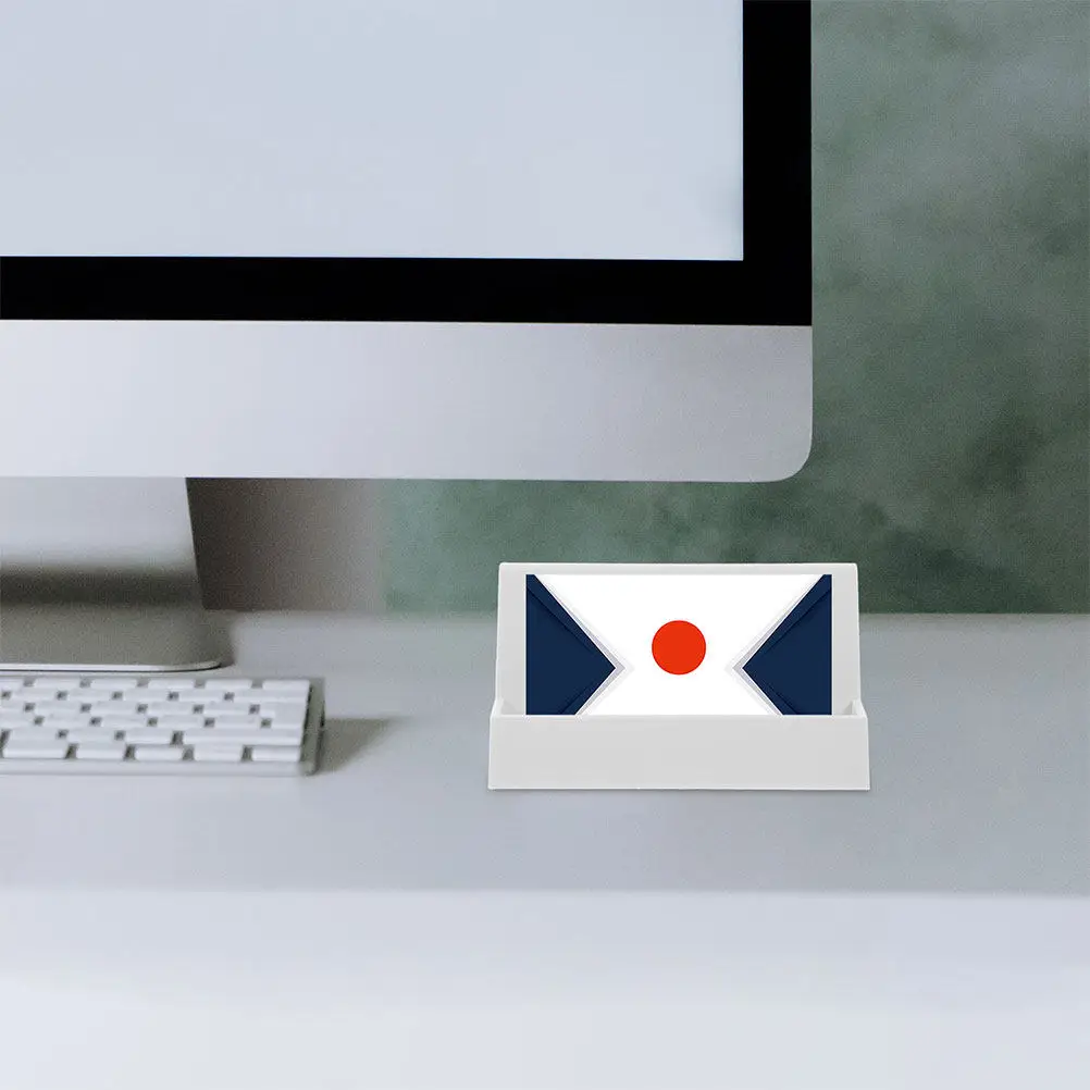 2Pcs Business Card Display Holder Organizer Desktop Name Cards Memos Office Compact Modern Design Essential