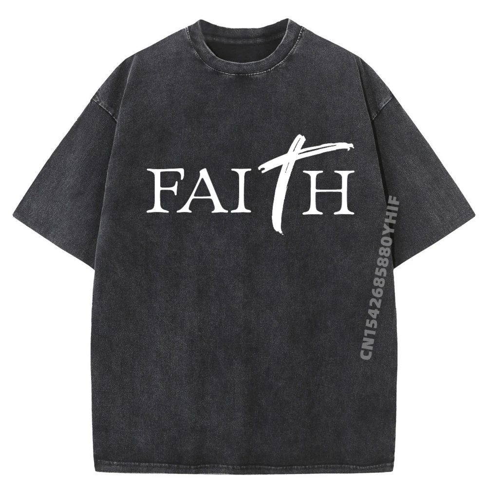 

Трендовая стираная рубашка Вера Христианский вдохновляющий дизайн Мужская одежда Футболка с графическим рисунком Мужские топы с буквенным принтом HOLIDAYS