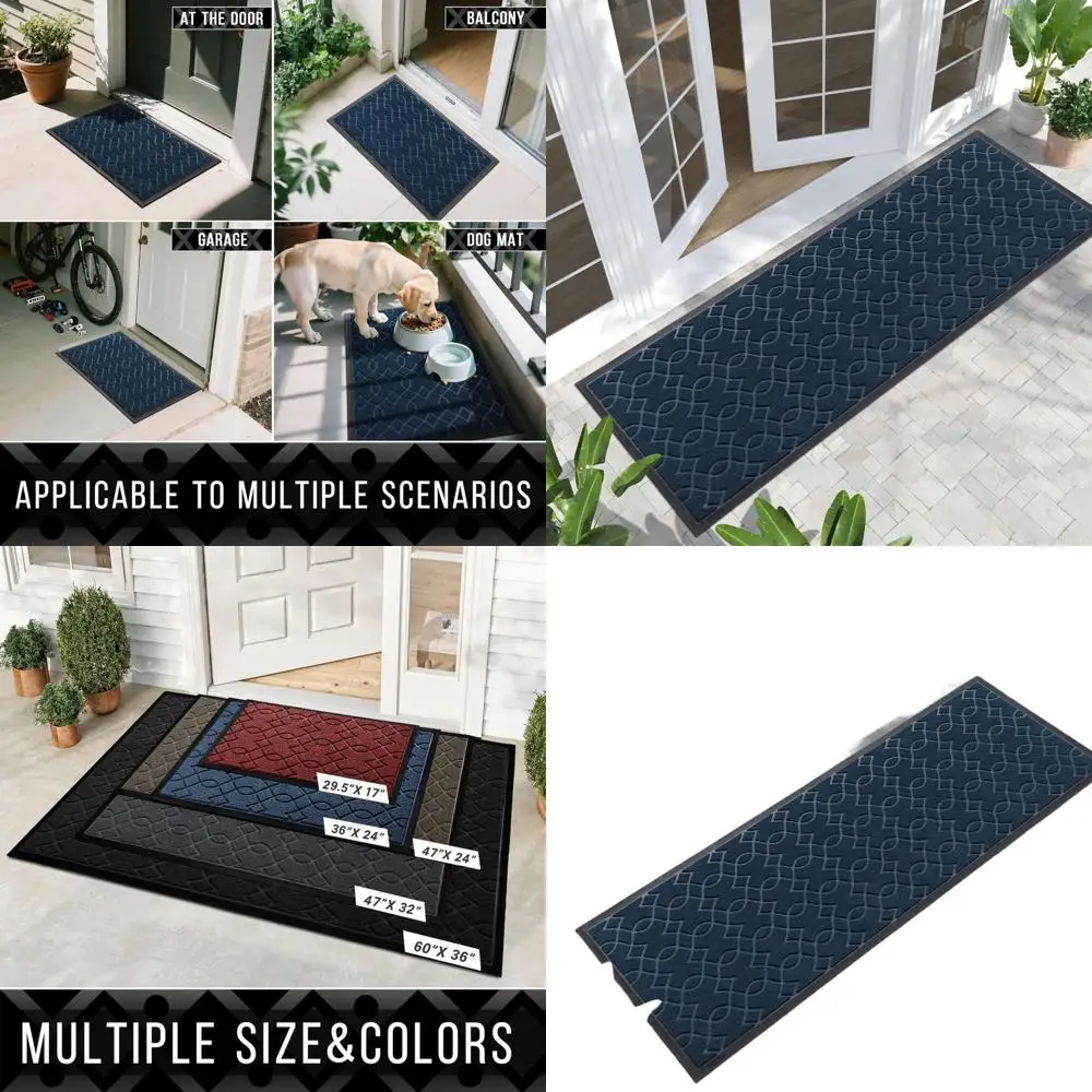 

Всесезонный водонепроницаемый уличный коврик, 72x24, сверхпрочный, нескользящий, легко чистится, синий