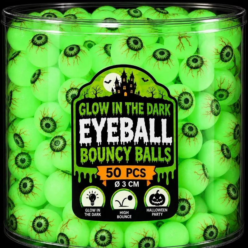 Wholesale Halloween Eyeball Luminous Fake Eyeballs Glow in The Dark Bouncy Ball Decoration Haunted House Home Bar Horror Props