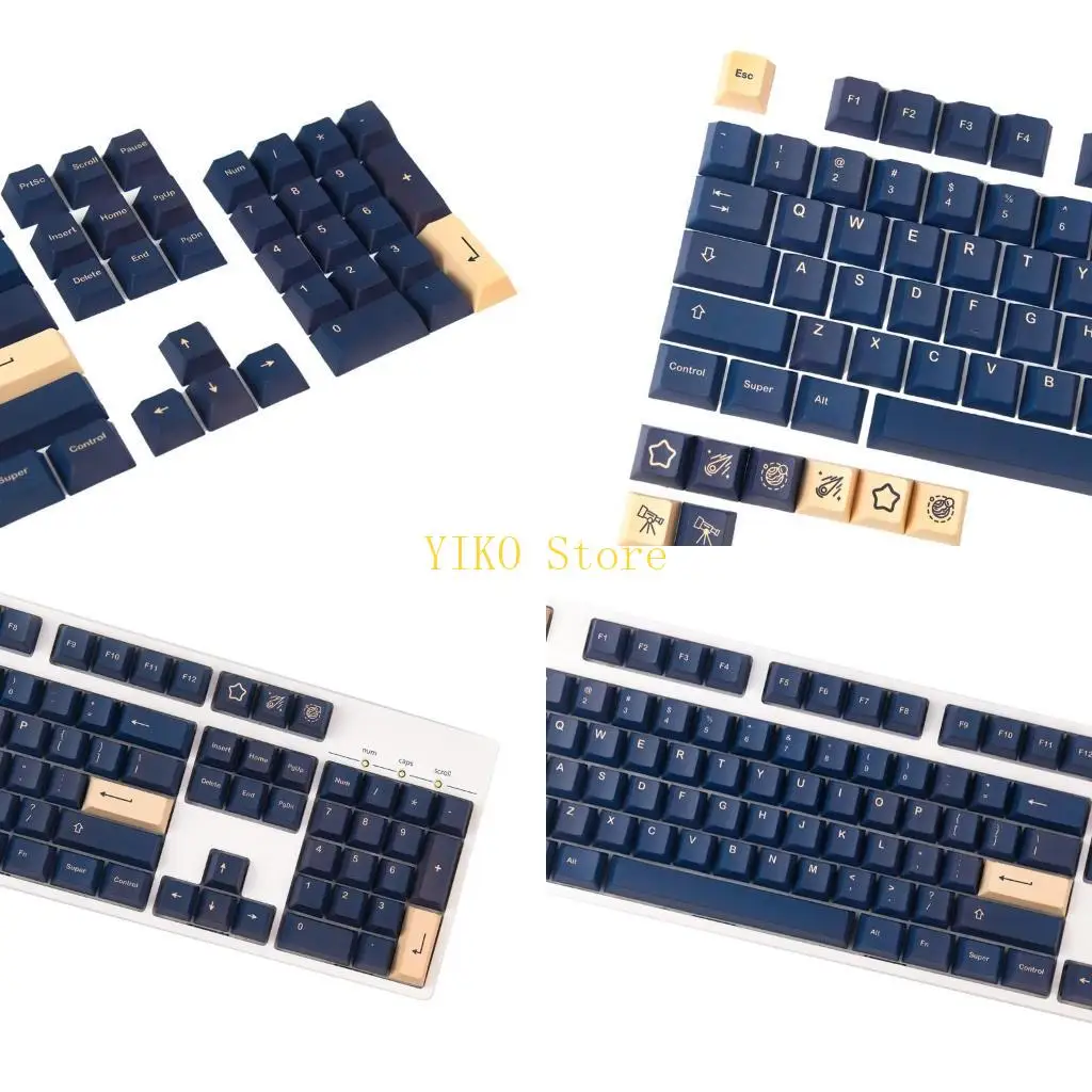 

K32C 132 шт. Stargaze для колпачков для клавиш, набор колпачков с подкладкой для ключей Cherry MX с механической клавиатурой