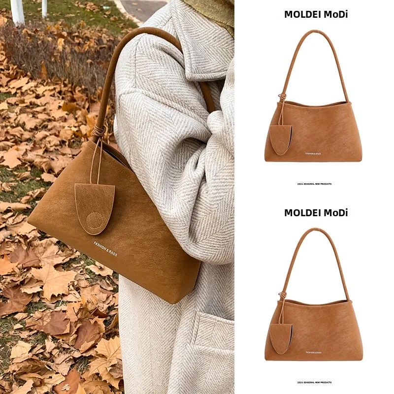 

Летняя модная коричневая сумка-тоут большой вместимости, женская сумка через плечо для поездок на работу, роскошная кожаная сумка с мягкой магнитной застежкой