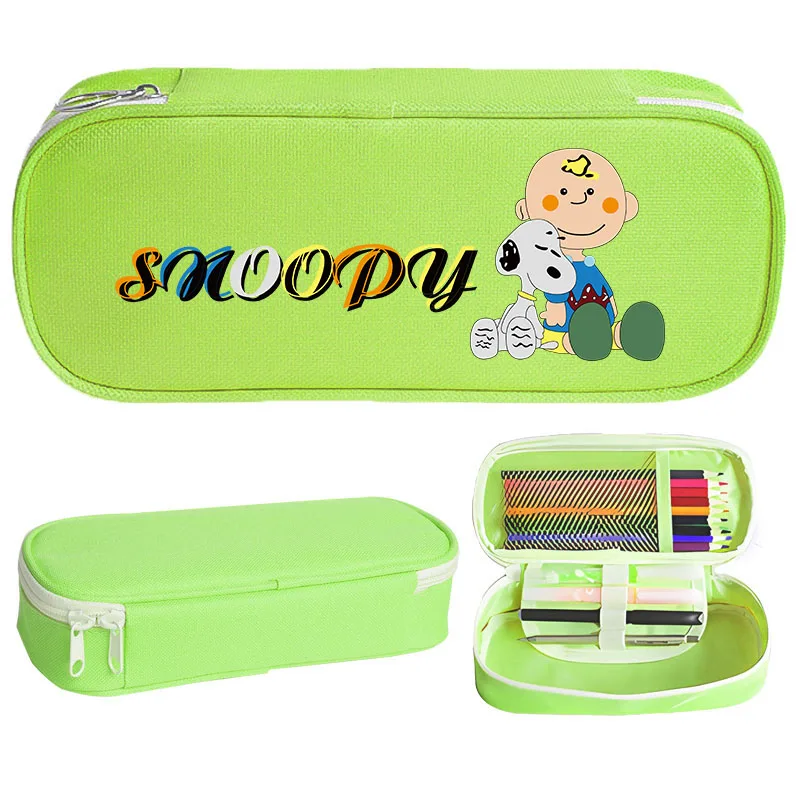 Snoopys Student Stationery Box Large Capacity Boy Girls  Pencil Case Cartoon Dog Pen Pouch Cute School Supplies Birthday Gift