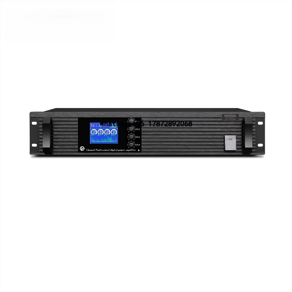 

M-7046 Professional 650W Digital Four-Channel Amplifier 20Hz-20kHz Frequency Response 0.05% THD Metal Speaker for Hall