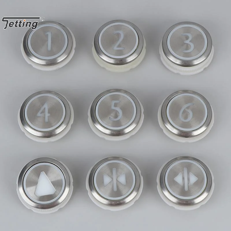 1 قطعة أزرار المصعد لأزرار المصعد المستديرة المصنوعة من الفولاذ المقاوم للصدأ/أزرار رقمية 1-6/أزرار لأعلى/تشغيل/إيقاف #2