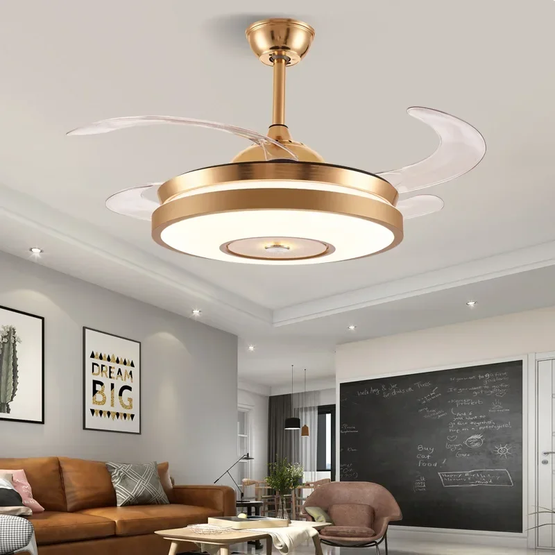 Plafonnier LED avec Ventilateur Intégré et Télécommande, Design Moderne, Appareils Ménagers Intelligents, 42 Pouces, 220V, 240V