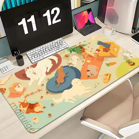 Dog Paradise Cartoon Mouse Pad Large Computer Office Game Table Mat XXL Rubber Anti-slip Gaming Keyboard Mousepad Long Desk Pads