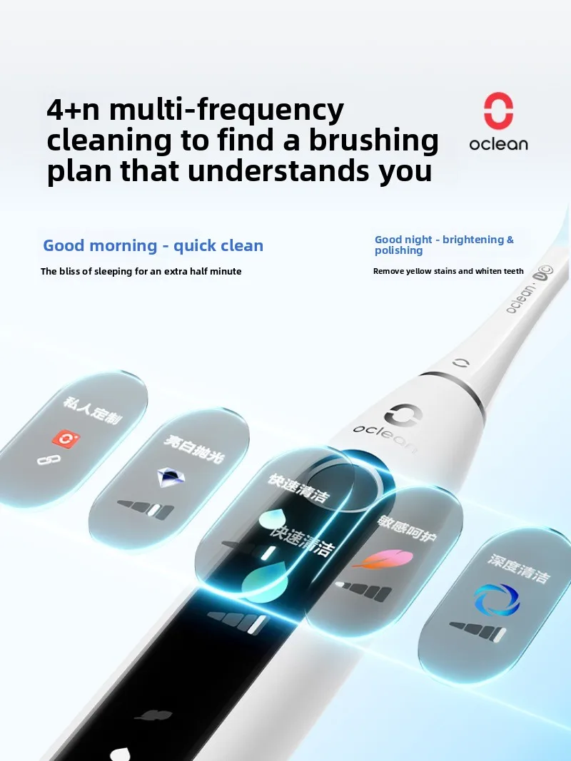 Мини-электрическая зубная щетка OCLEAN X Pro 20 AI для взрослых пар, визуальная полностью автоматическая медленная вибрация IPX7 X Pro 20 Мини-электрическая зубная щетка OCLEAN X Pro 20 AI для взрослых пар, визуальная полностью автоматическая медленная вибрация IPX7 X Pro 20