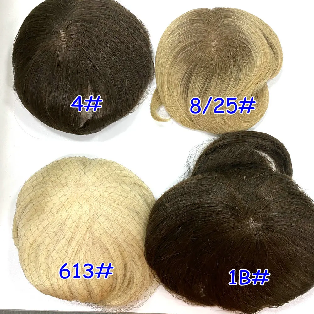 Hstonir Pelo Natural Humano Clip Toupee Women Human Hair Silk Top European Remy Hair Topper Cheveux Naturels Humains Femme TP26