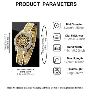 Kuvars bilek saatleri lüks kadın, altın bilezik basit, bir işaretçi ile yuvarlak izle rhinestone, bilezik, rahat, eğlence, 2 parça bayan saat işaretçisinde 8 büyük satış-no. 5