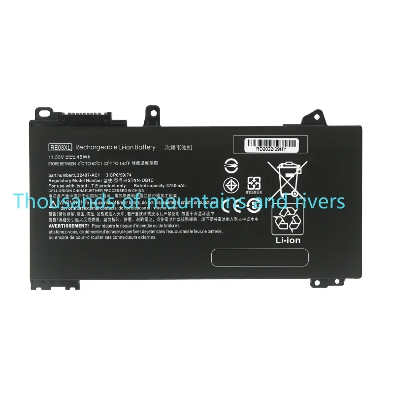 

Аккумулятор RE03XL для HP ProBook 430 440 445 445R 450 455R 455 G6 G7 ZHAN 66 Pro 13 14 15 G2 G3 HSTNN-0B1C HSTNN-UB7R