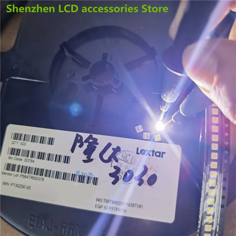 200ชิ้น/ล็อต Professional LED LCD TV Backlight Light Lextar 3030 6V Patch โคมไฟลูกปัดแหล่งกำเนิดแสงเย็นสีขาว