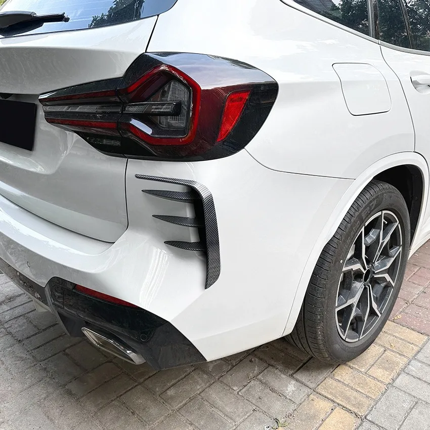 For BMW X3 G01 LCI M Sport 2022+ Rear Bumper Splitter Kit Spoiler Canard Diffuser Air Vents Cover Tail Wind Blade Trim Stickers